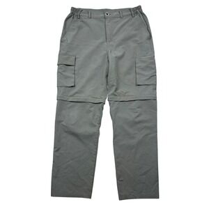 Gash Hao Mens 32x30 Gray Convertible Cargo Hiking Pants Zip Off Outdoor Gorpcore